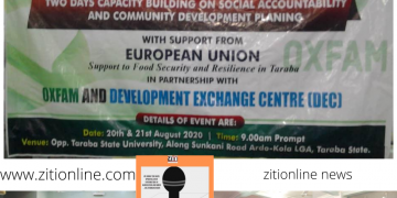 Budget Process: OXFAM Builds Capacity of CSOs in Taraba State