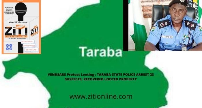 #ENDSARS Protest Looting : TARABA STATE POLICE ARREST 23 SUSPECTS; RECOVERED LOOTED PROPERTY
