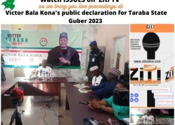 Issues on Ziti TV Brings to you live proceedings of VBK’s public declaration for Taraba State Guber 2023-watch video
