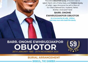 Farewell to a Legal Luminary: Barr Onome Ewhrudjakpor Obuotor’s Remarkable Journey