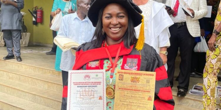 NAWOJ FCT Vice Chair, Rebecca Ukpevo, Honoured with Doctorate in Leadership