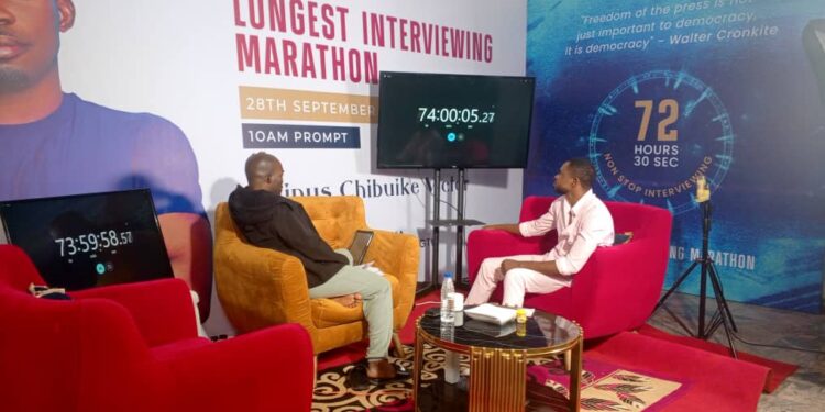 74-Hour Interview Marathon: Nigerian Journalist Smashes World Record with 129 Guests, Awaits Guinness Confirmation